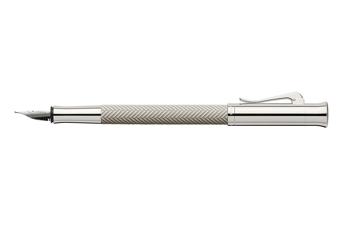 Graf von Faber-Castell Guilloche Ciselé Light Grey Vulpen