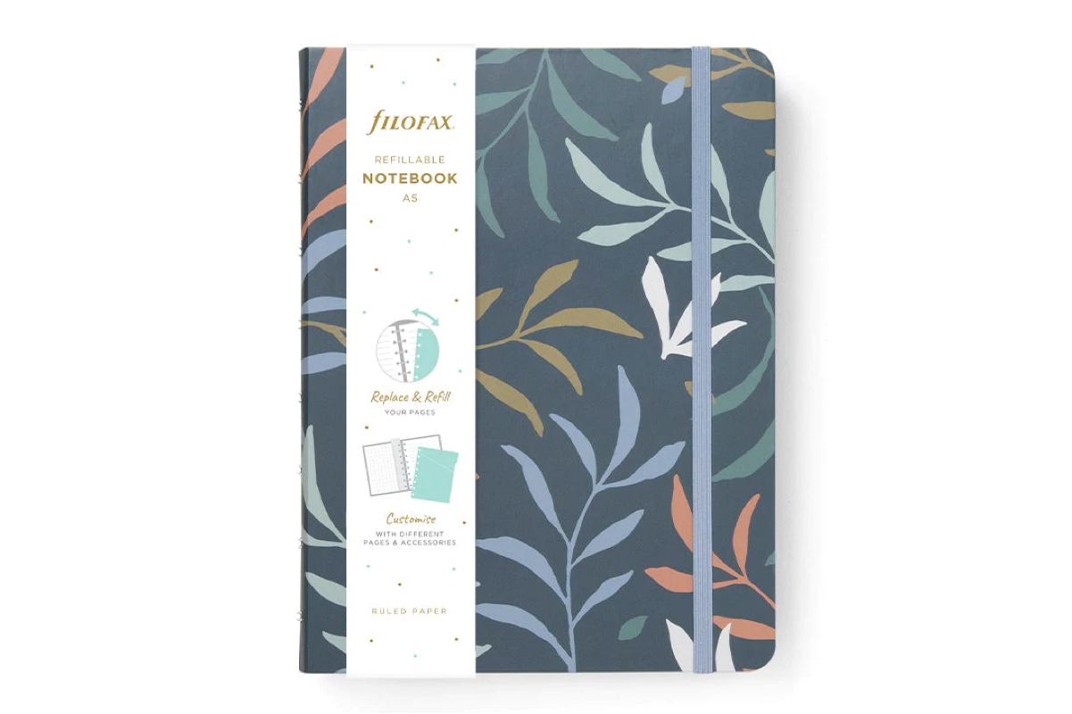 Filofax Navulbaar Notitieboek A5 'Botanical - Blue'