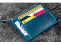 Een Galen Leather Zippered Mega Mini Wallet - Crazy Horse Ocean Blue koop je bij P.W. Akkerman Amsterdam