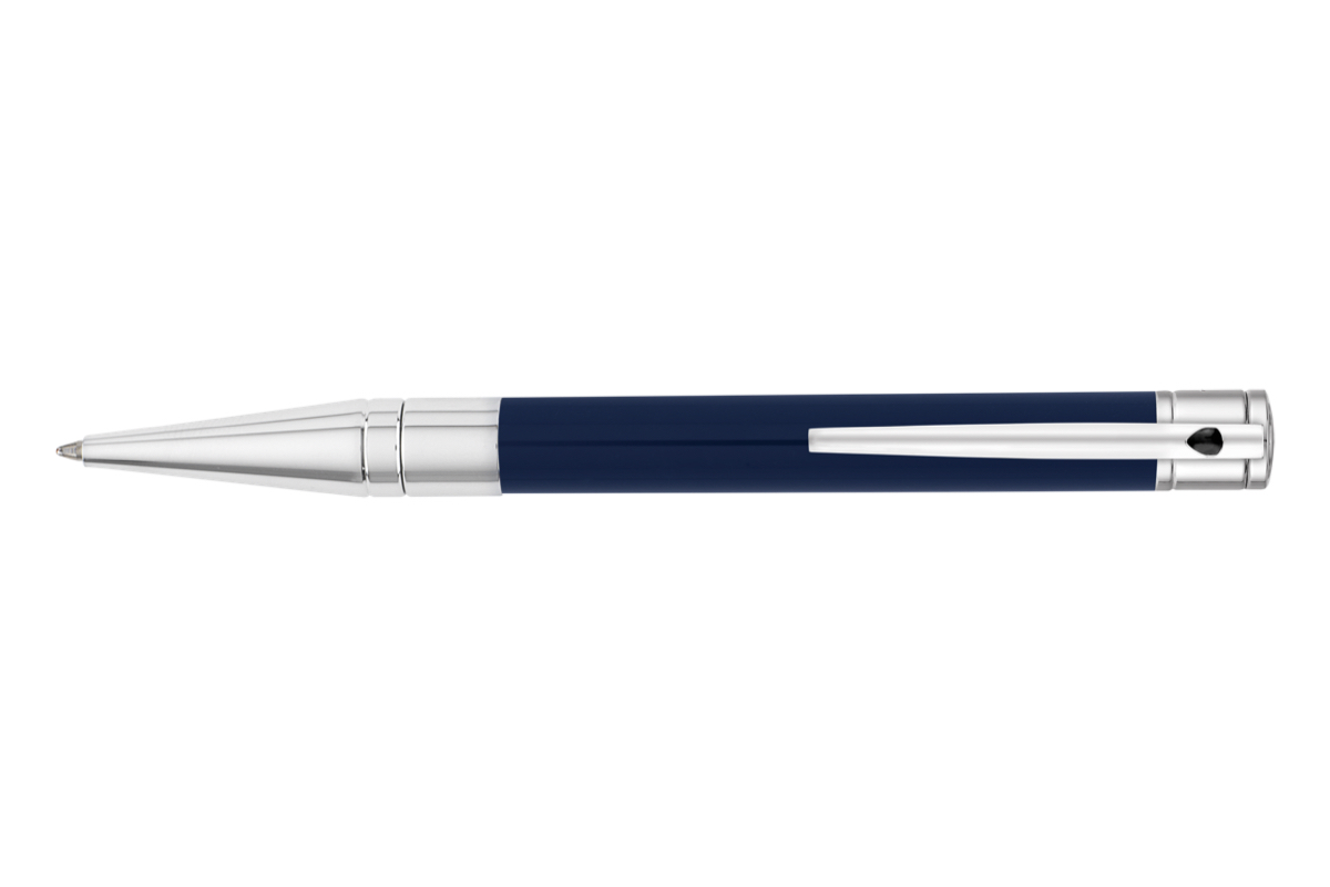 S.T. Dupont D-Initial Blue Chrome Balpen