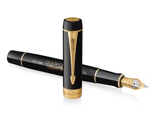 Stylo plume - Noir - Sonnet Acier inoxydable, finition or - Plume moyenne -  Parker - Beaux stylos