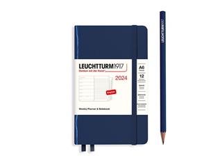 LEUCHTTURM1917 Weekly/Note Softcover Agenda 2024 A6 Pocket Stone Blue