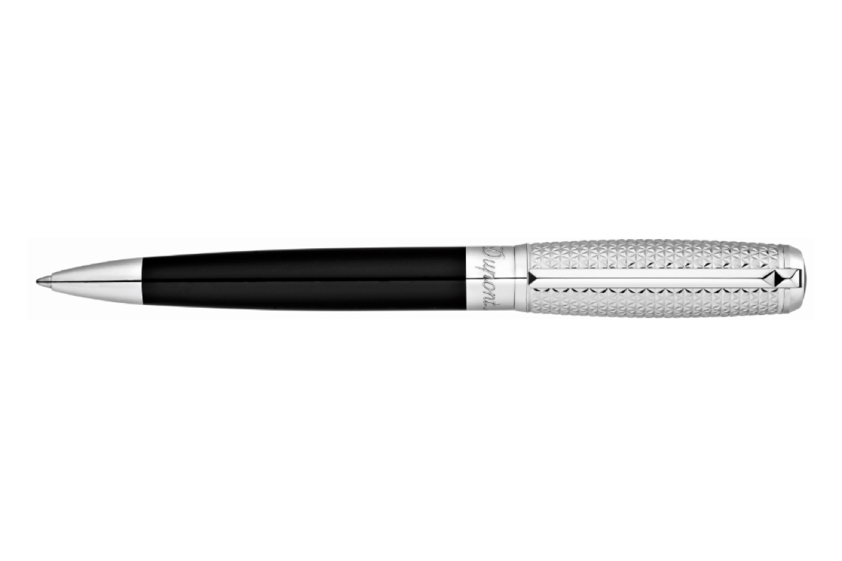 S.T Dupont D Line Ball Point Pen 415606 Black Lacquer & Silver Accents NIB 