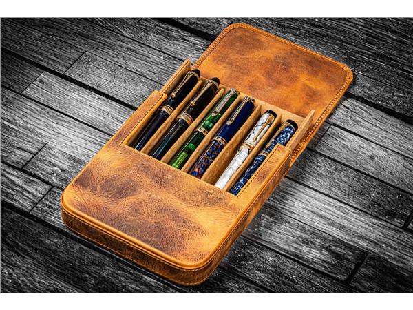 Galen Leather Magnum Opus 6 Slot Pen Case - Undyed