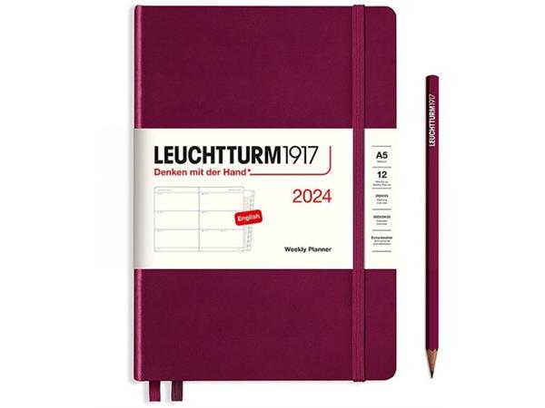 Leuchtturm1917 Agenda 2024 Weekly Planner Medium Black