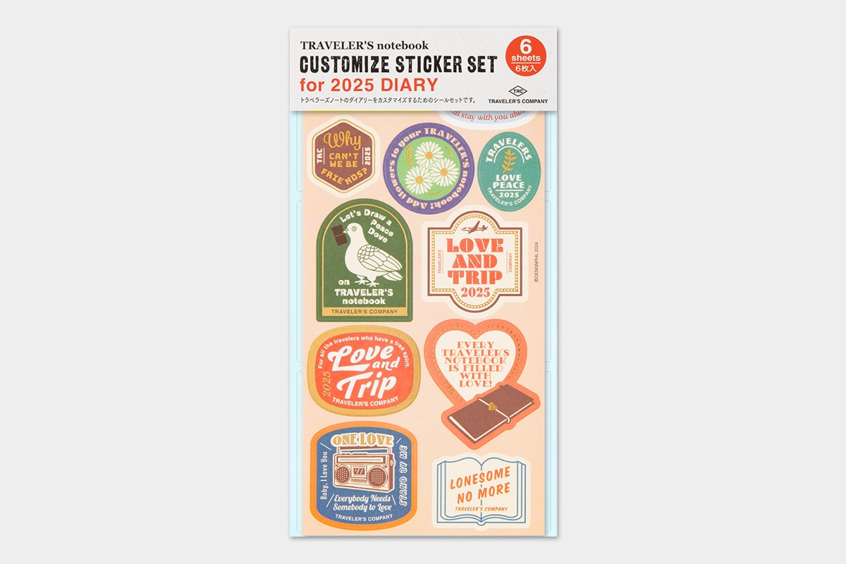 Traveler's Notebook 2025 - LOVE AND TRIP - Customize Sticker Set