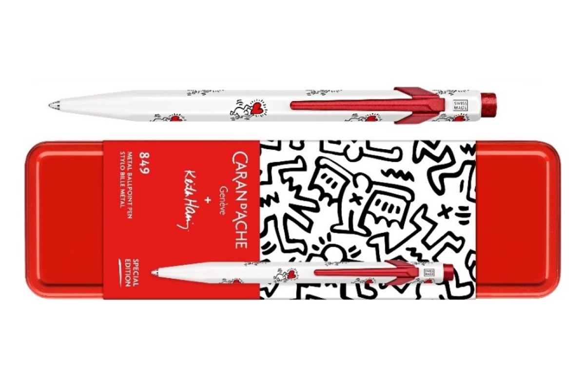 Caran d'Ache 849 Keith Haring Wit Balpen