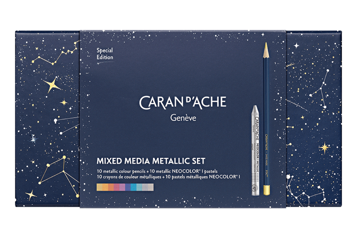 Caran d'Ache Cosmic Blue Metallic Mixed Media Set