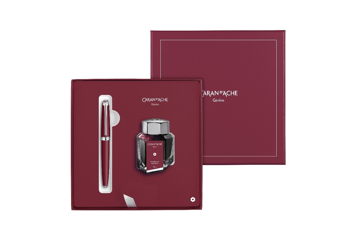 Caran d'Ache Léman Burgundy Vulpen Gift Box