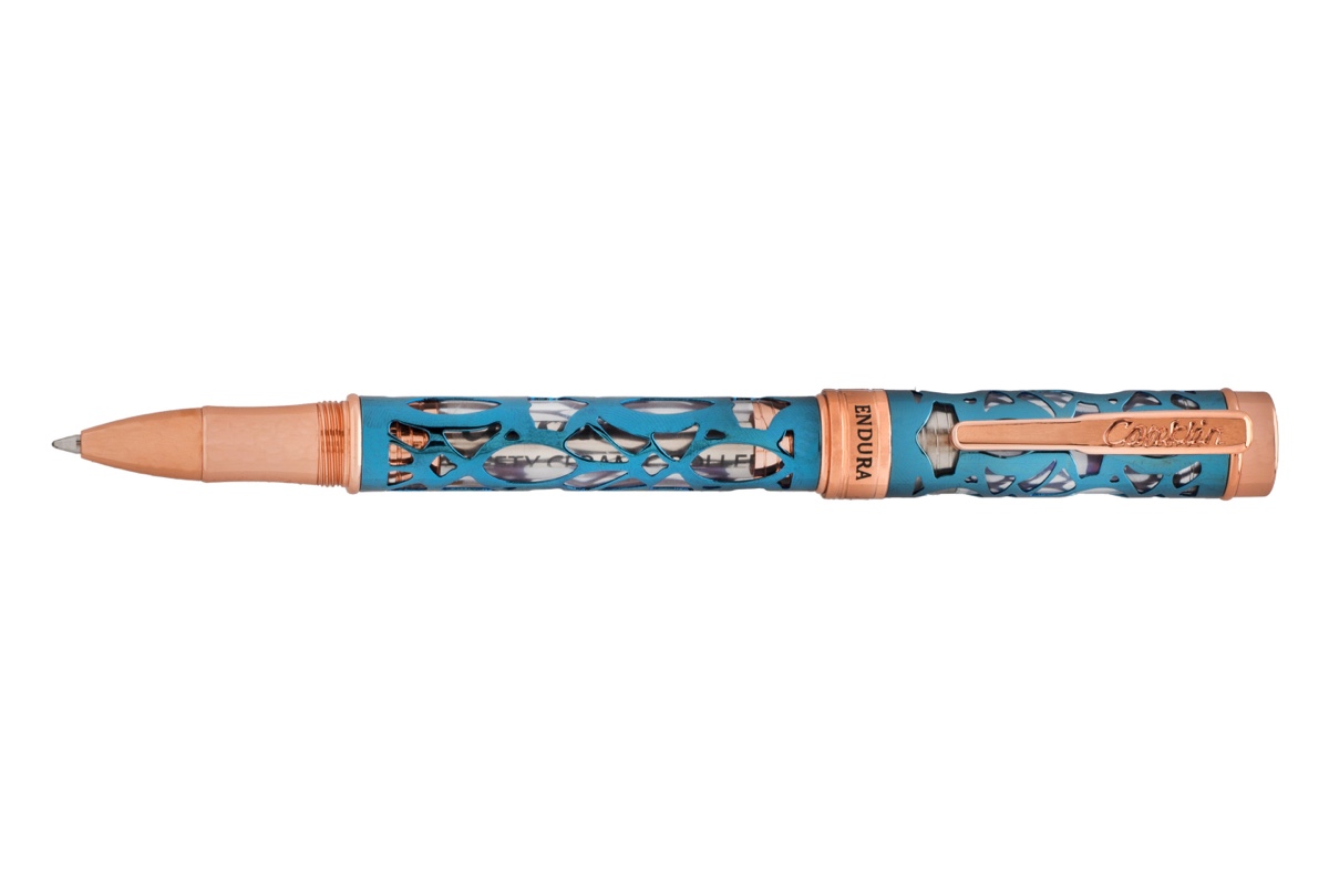 Conklin Endura Deco Crest DEMO Blue Rosegold Rollerball