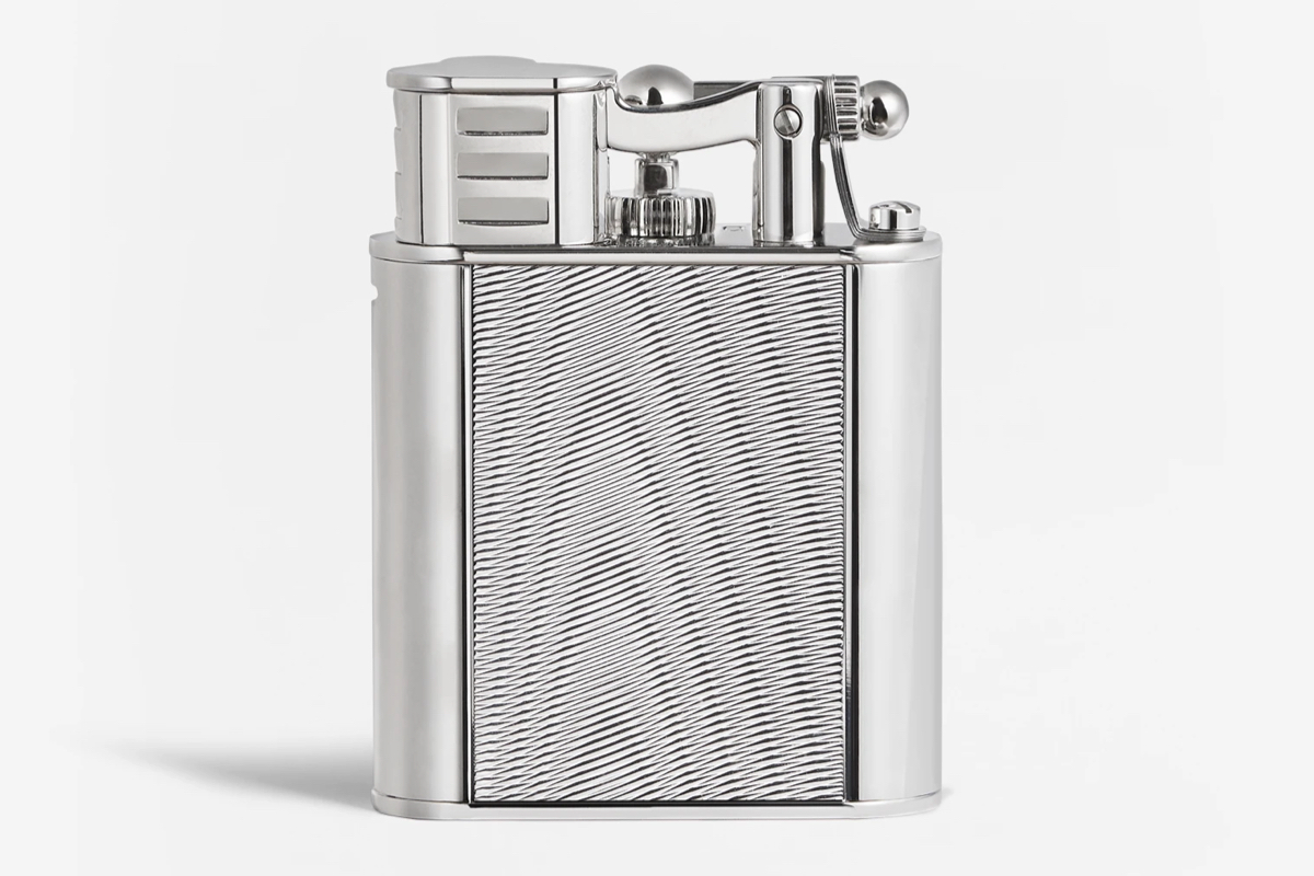 Dunhill 'Moire Texture' Silver Turbo Aansteker