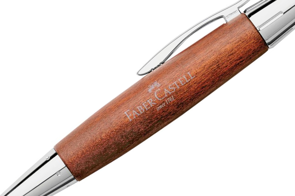 Faber-Castell E-Motion Pencil Chrome and Wood - Dark Brown