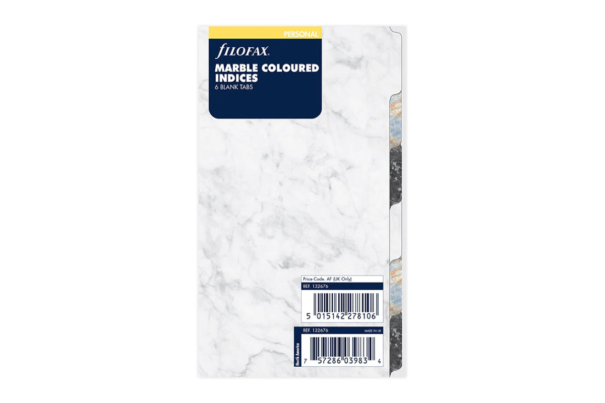 Filofax Marble Blank Tabs Index - Personal