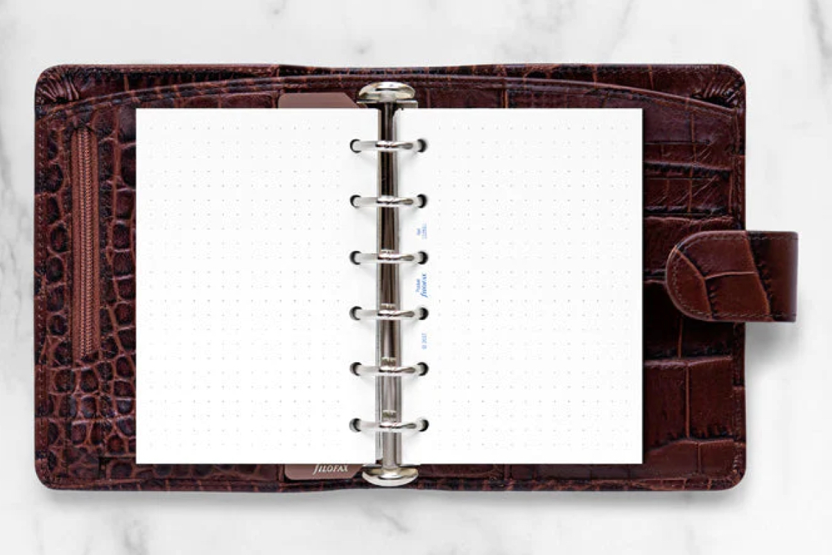 Filofax Wit Dotted Papier - Pocket