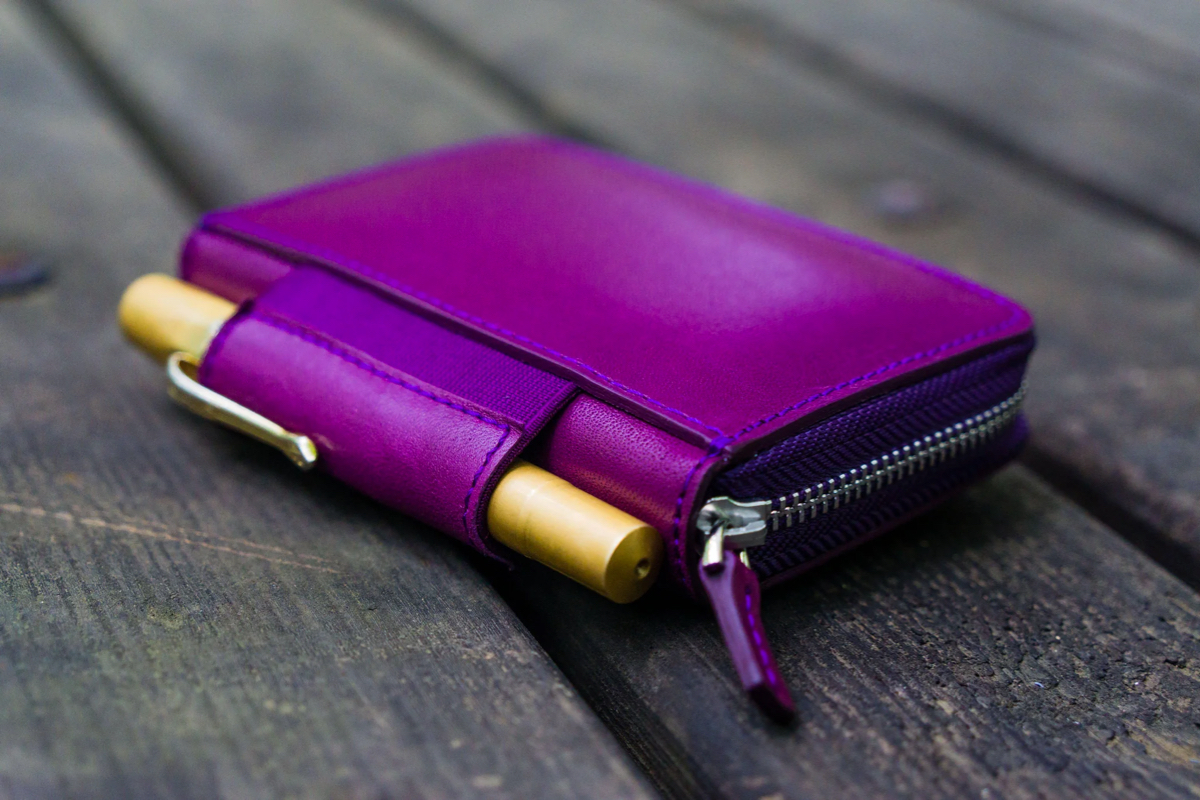 Galen Leather EDC Wallet - Purple