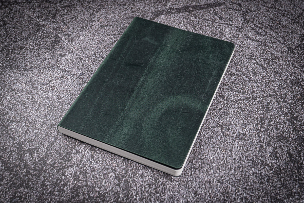 Galen Leather - Leather A5 Notebook - Tomoe River Paper - Crazy Horse Forest Green