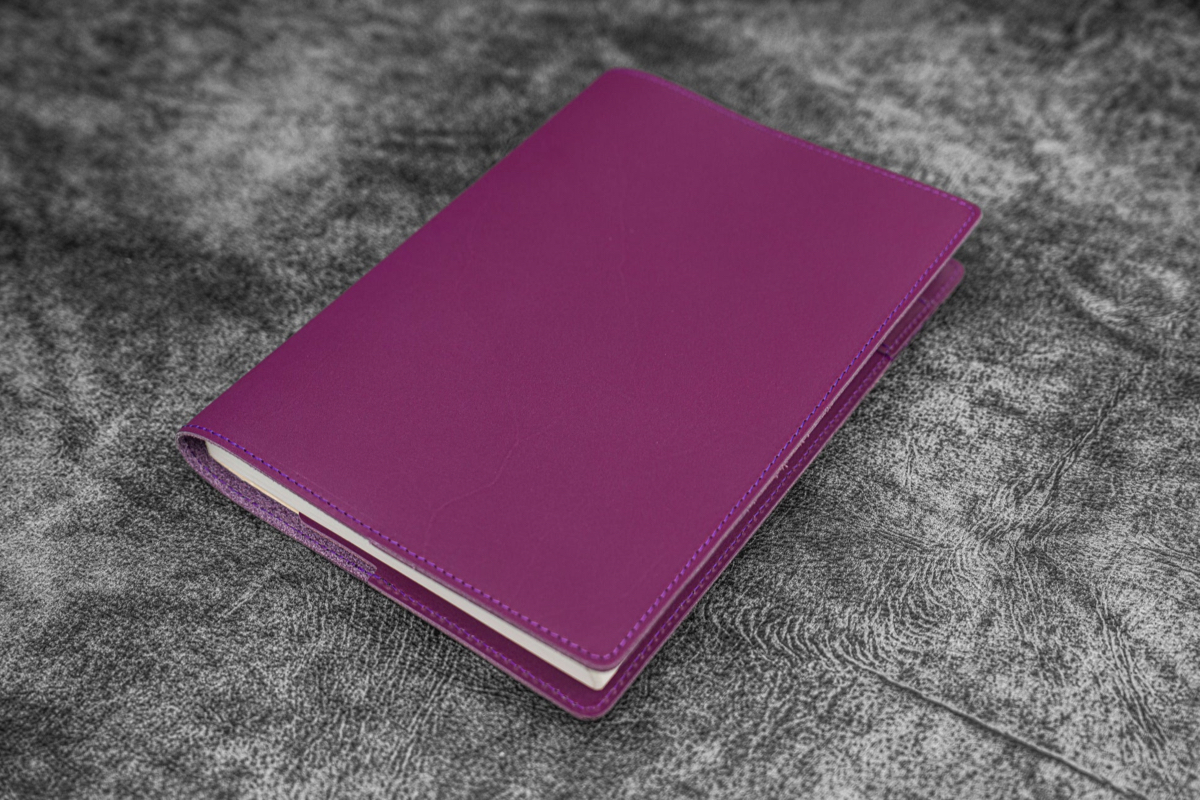 Galen Leather Slim A5 Notebook/Planner Cover - Purple