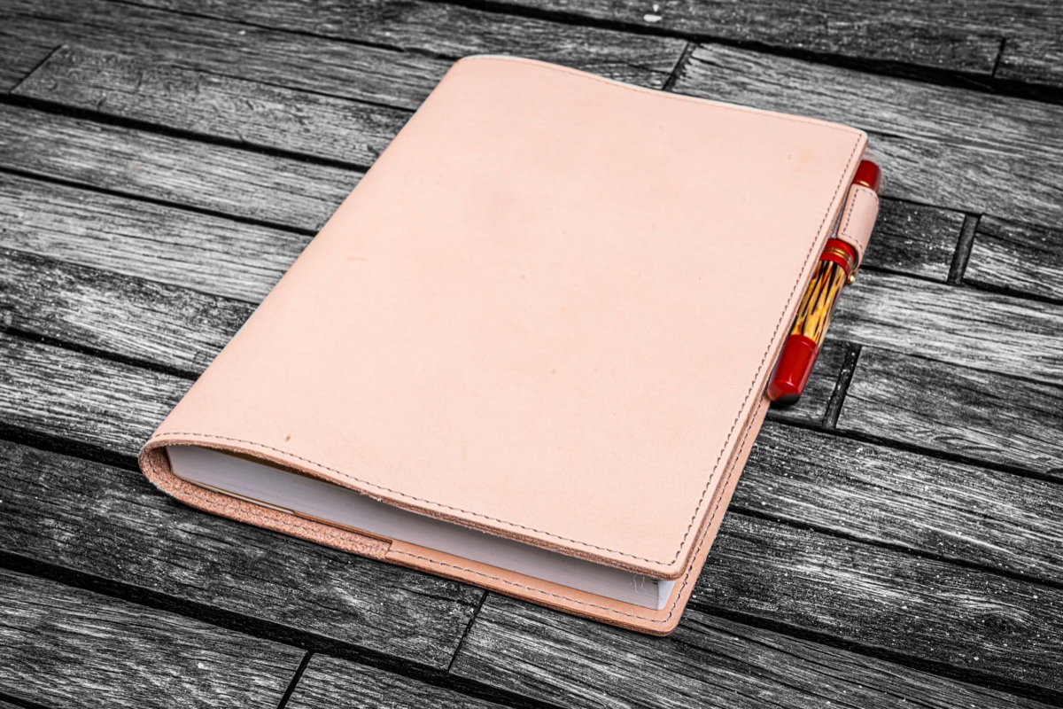 Galen Leather Slim A5 Notebook/Planner Cover - Undyed