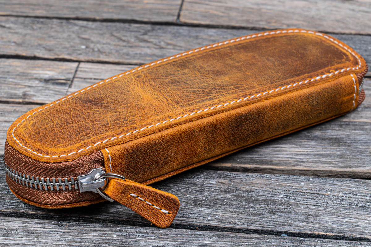 100% Handmade Leather Dopp Kit - Crazy Horse Brown - Galen Leather