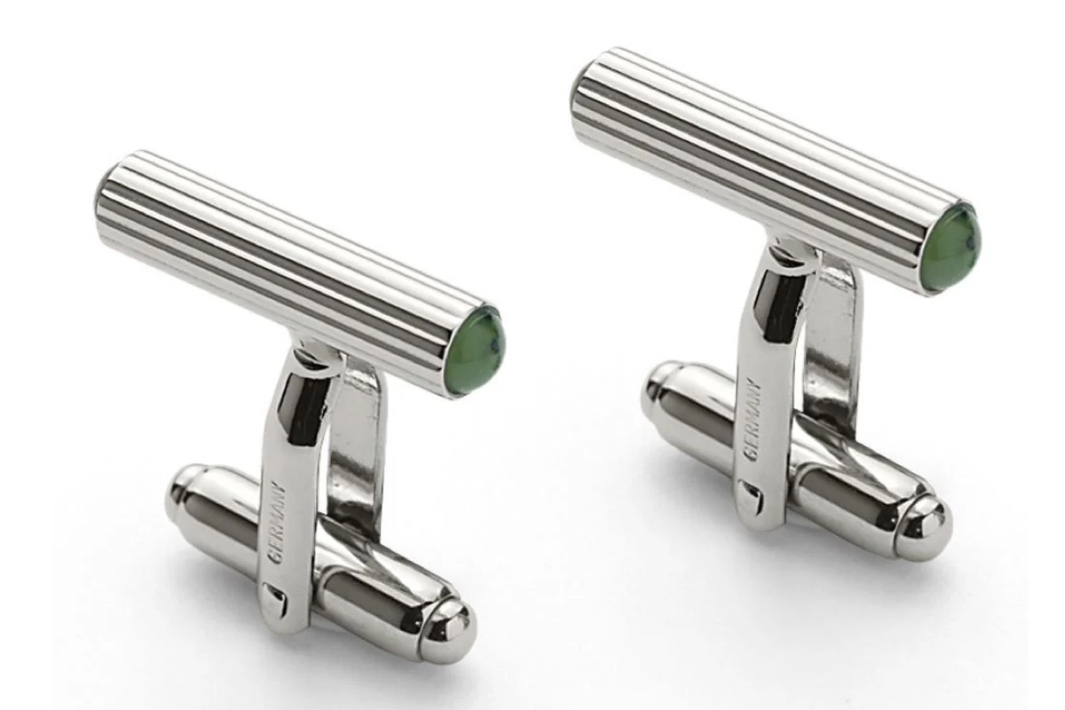 Graf von Faber-Castell 'Cylindrical Jade' Platinum Plated Manchetknopen