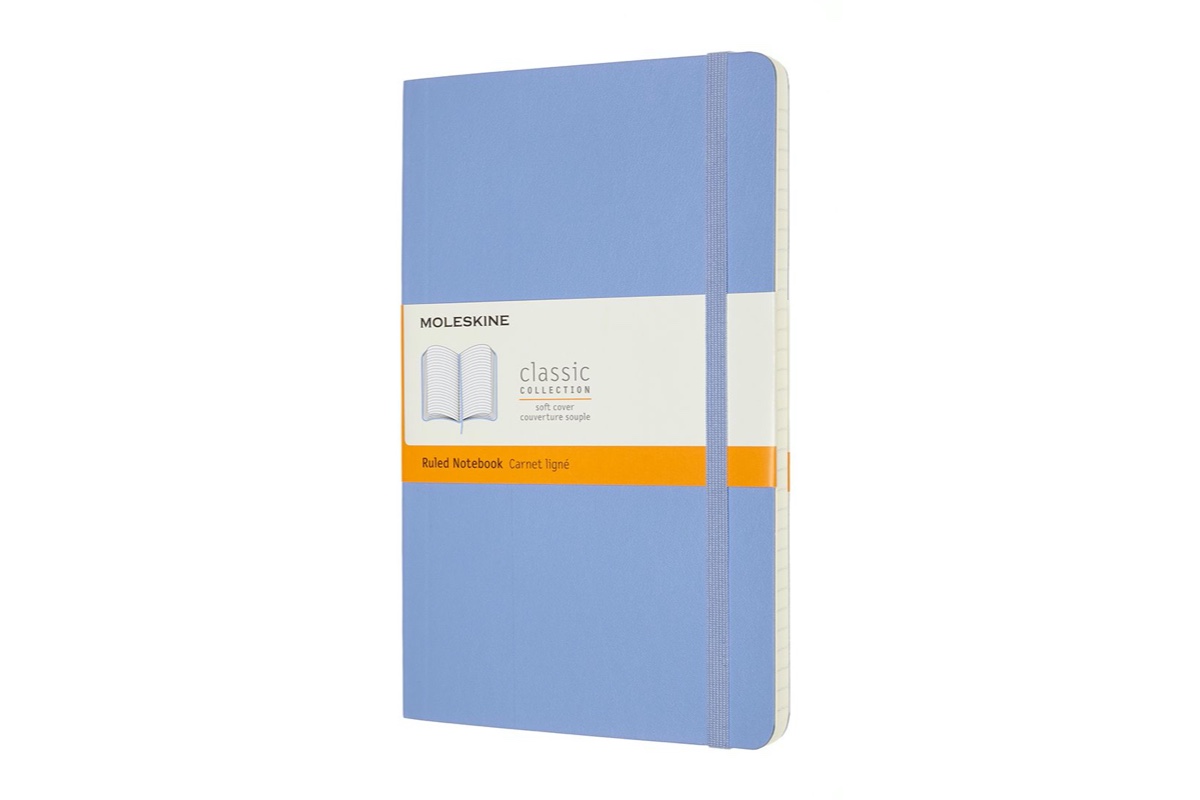 Moleskine Ruled Soft Cover Notebook Large Hydrangea Blue