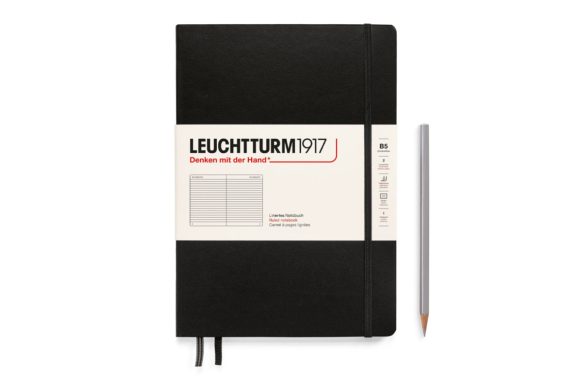 LEUCHTTURM1917 Notebook Ruled Hardcover B5 Black