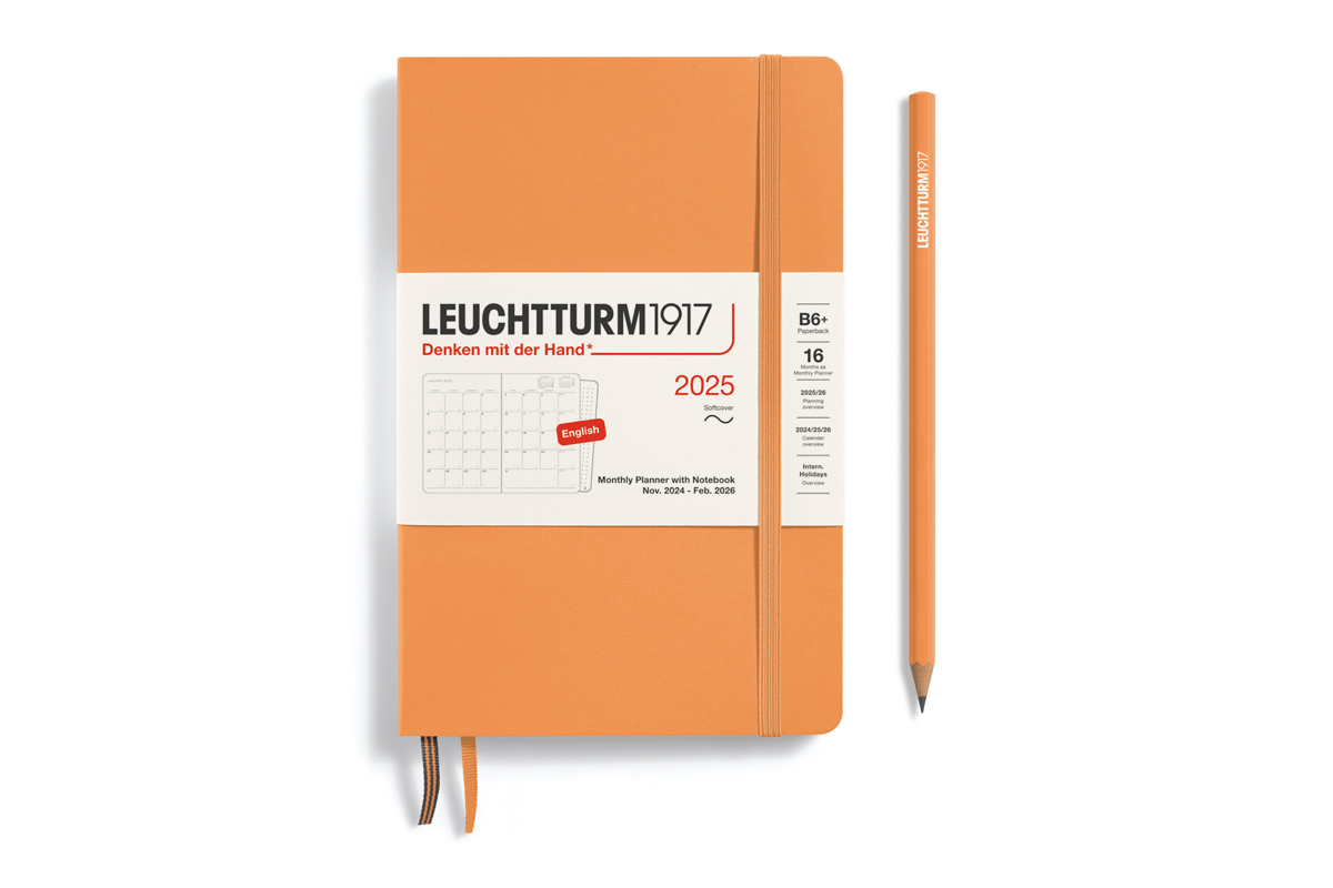 LEUCHTTURM1917 Agenda 2025 12M Softcover Paperback (B6+) Monthly Planner/Notebook Apricot