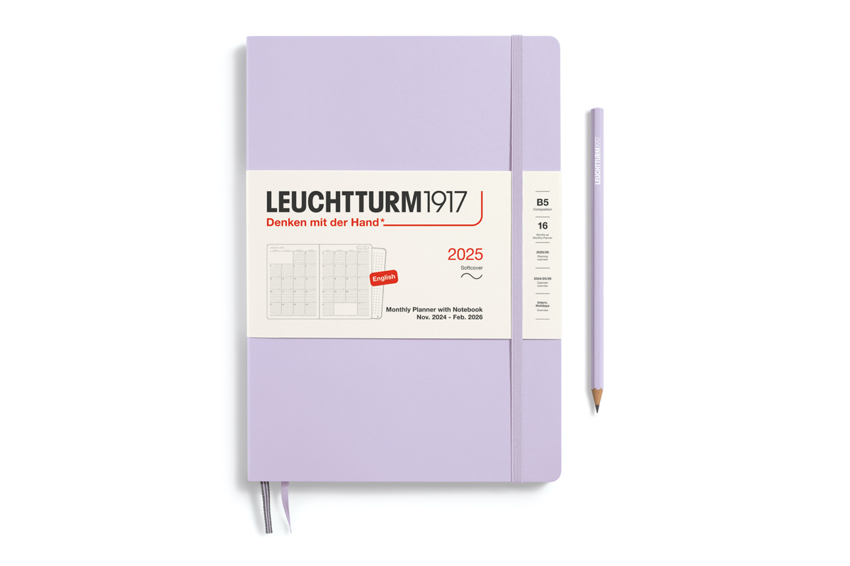 LEUCHTTURM1917 Agenda 2025 16M Softcover Composition (B5) Monthly Planner/Notebook Lilac