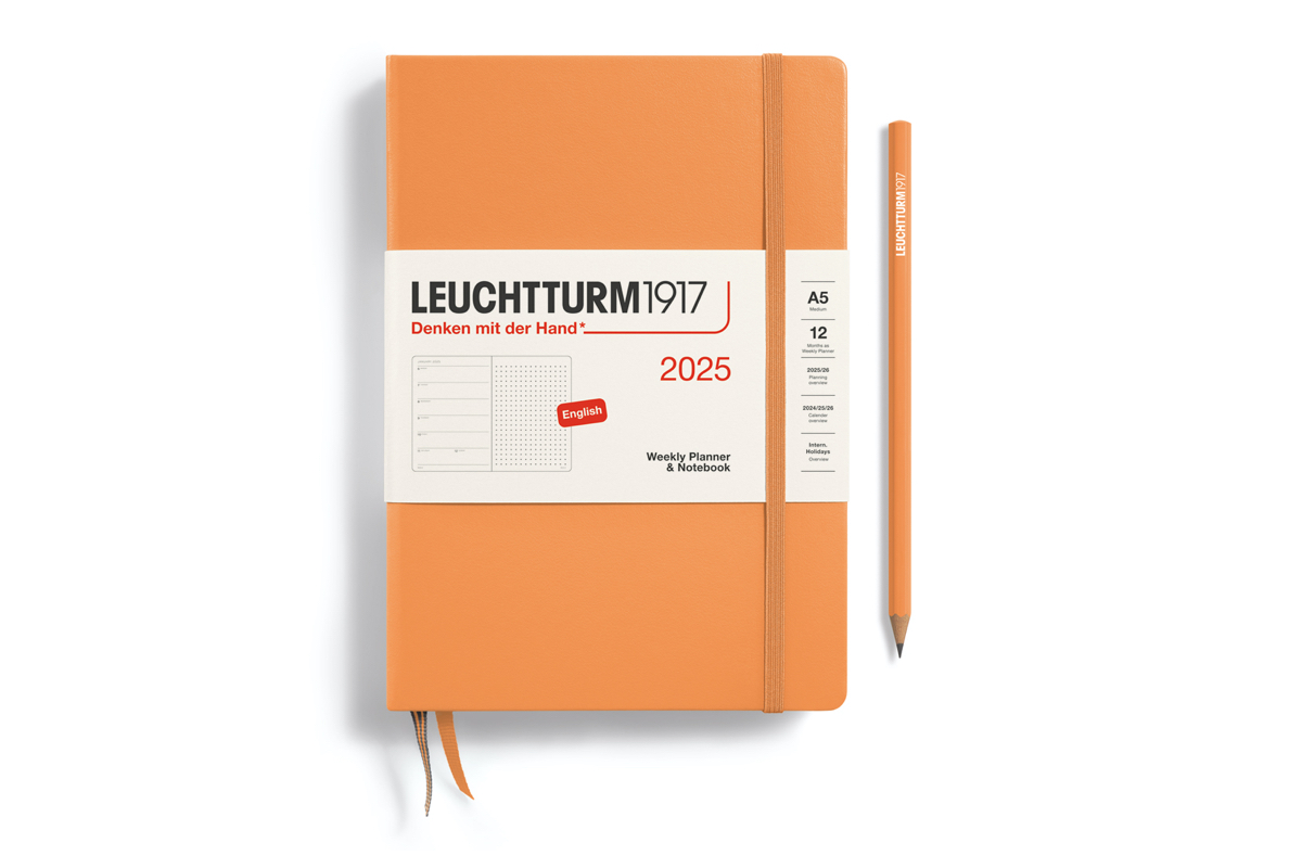 LEUCHTTURM1917 Agenda 2025 12M Hardcover Medium (A5) Weekly Planner/Notebook Dotted Apricot