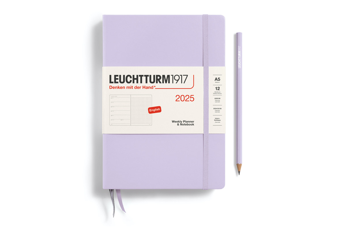 LEUCHTTURM1917 Agenda 2025 12M Hardcover Medium (A5) Weekly Planner/Notebook Dotted Lilac