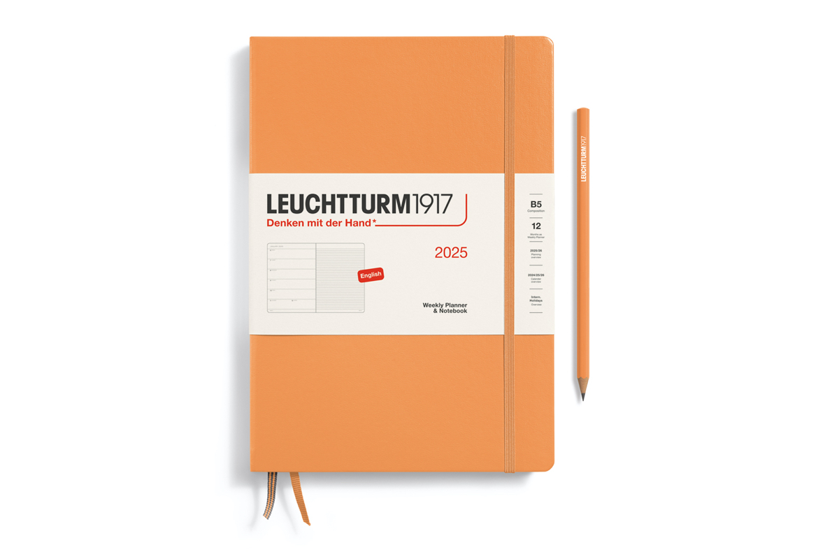 LEUCHTTURM1917 Agenda 2025 12M Hardcover Composition (B5) Weekly Planner/Notebook Apricot