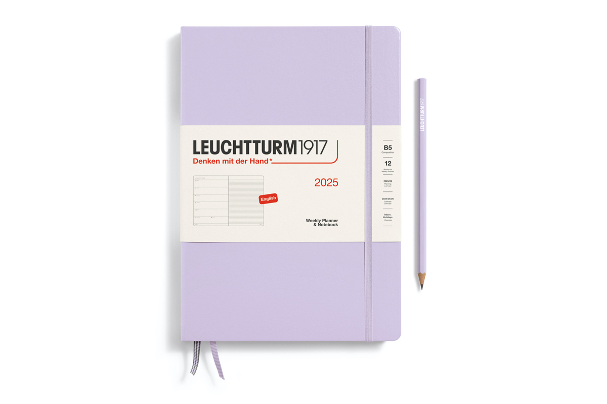 LEUCHTTURM1917 Agenda 2025 12M Hardcover Composition (B5) Weekly Planner/Notebook Lilac