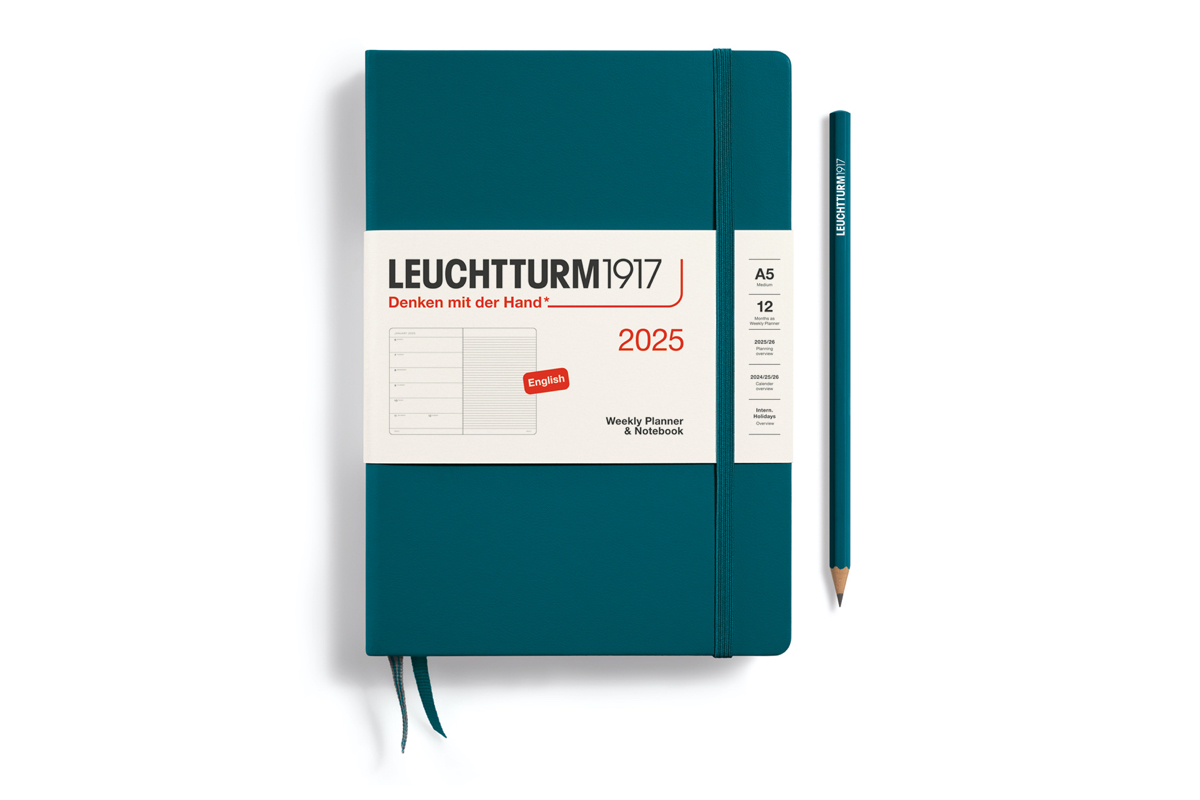 LEUCHTTURM1917 Agenda 2025 12M Hardcover Medium (A5) Weekly Planner/Notebook Pacific Green