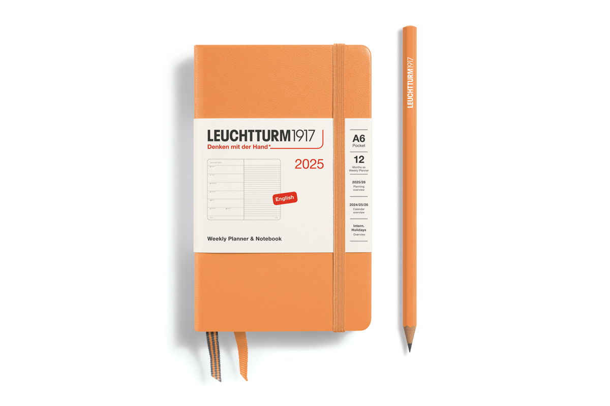 LEUCHTTURM1917 Agenda 2025 12M Hardcover Pocket (A6) Weekly Planner/Notebook Apricot