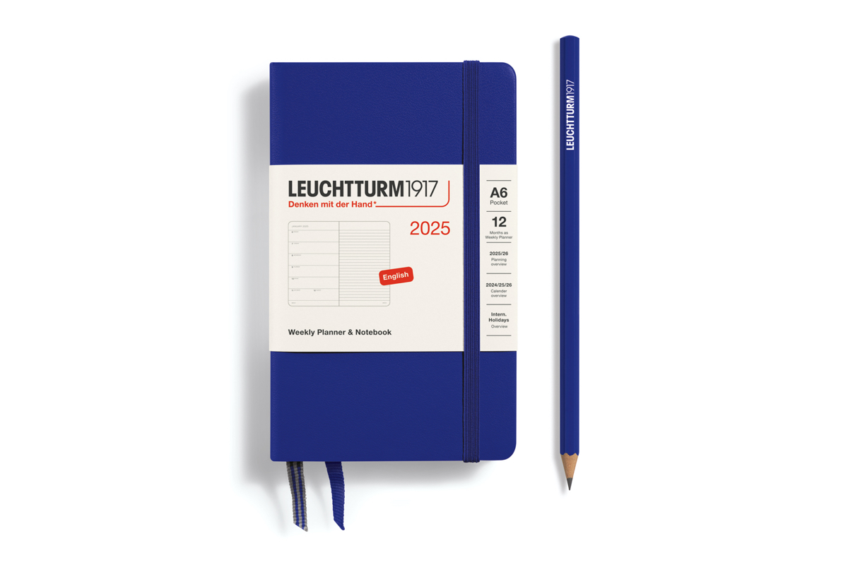 LEUCHTTURM1917 Agenda 2025 12M Hardcover Pocket (A6) Weekly Planner/Notebook Ink