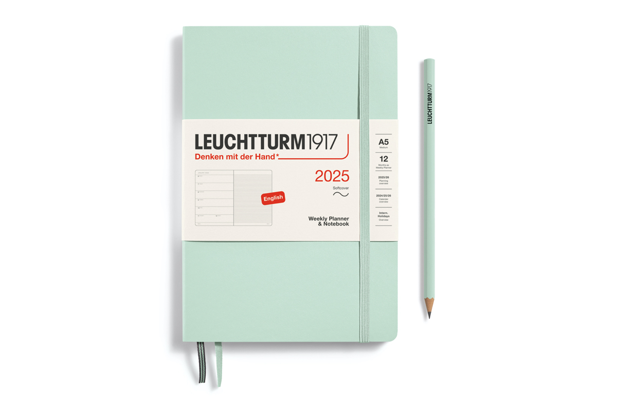 LEUCHTTURM1917 Agenda 2025 12M Softcover Medium (A5) Weekly Planner/Notebook Mint Green