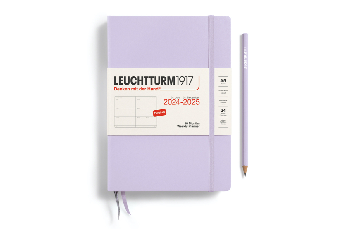 LEUCHTTURM1917 Agenda 2024-25 18M Hardcover Medium (A5) Weekly Planner Lilac