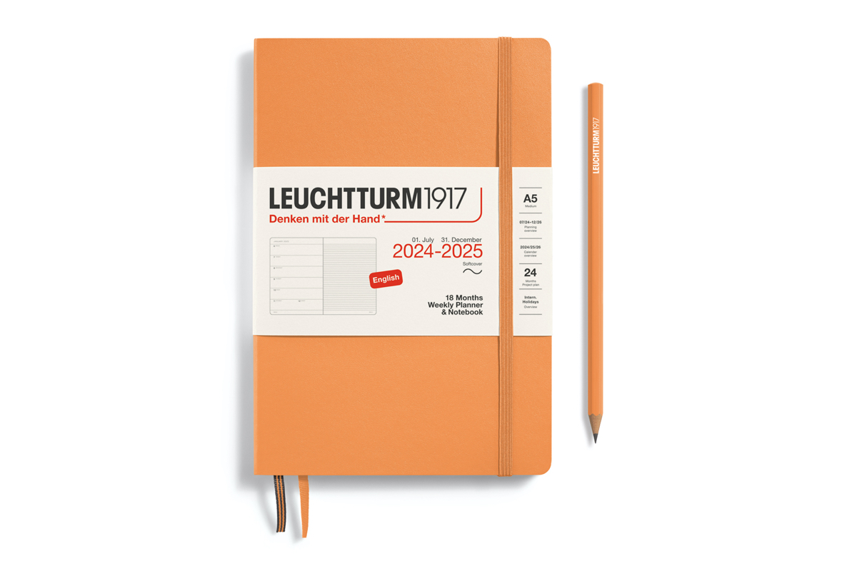 LEUCHTTURM1917 Agenda 2024-25 18M Softcover Medium (A5) Weekly Planner/Notebook Apricot