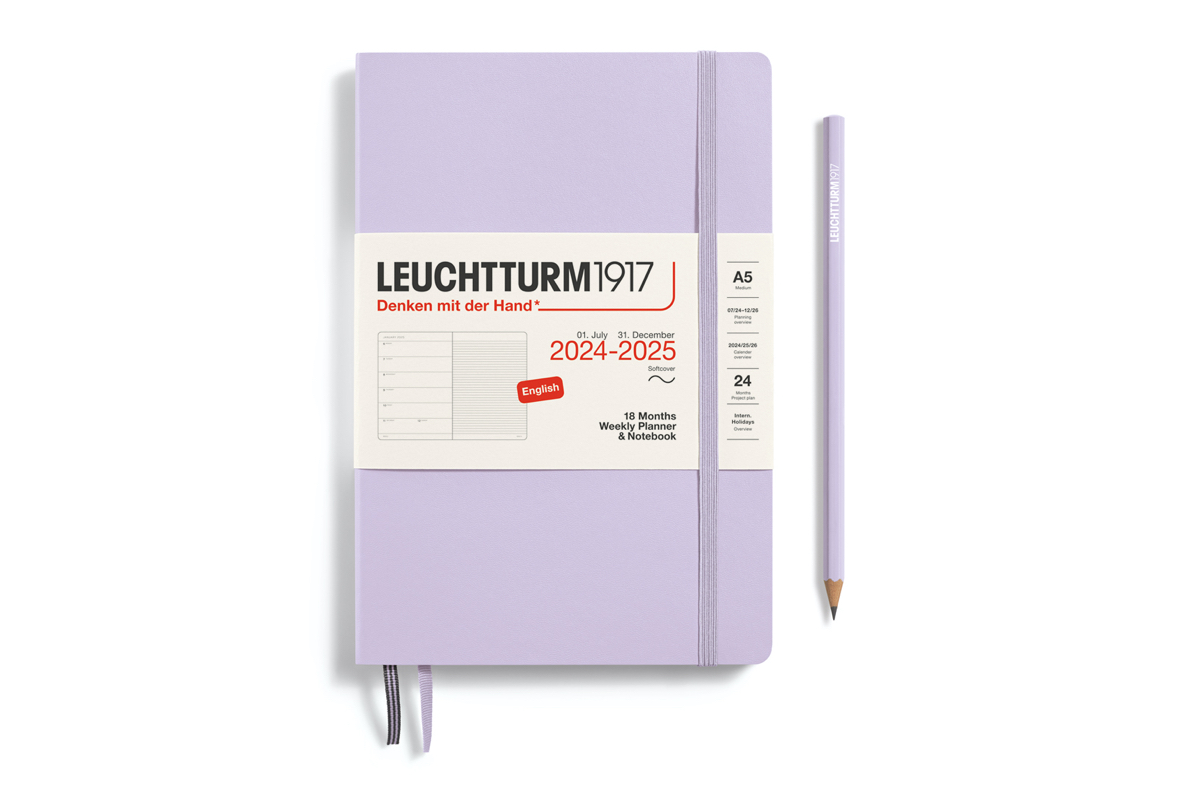 LEUCHTTURM1917 Agenda 2024-25 18M Softcover Medium (A5) Weekly Planner/Notebook Lilac