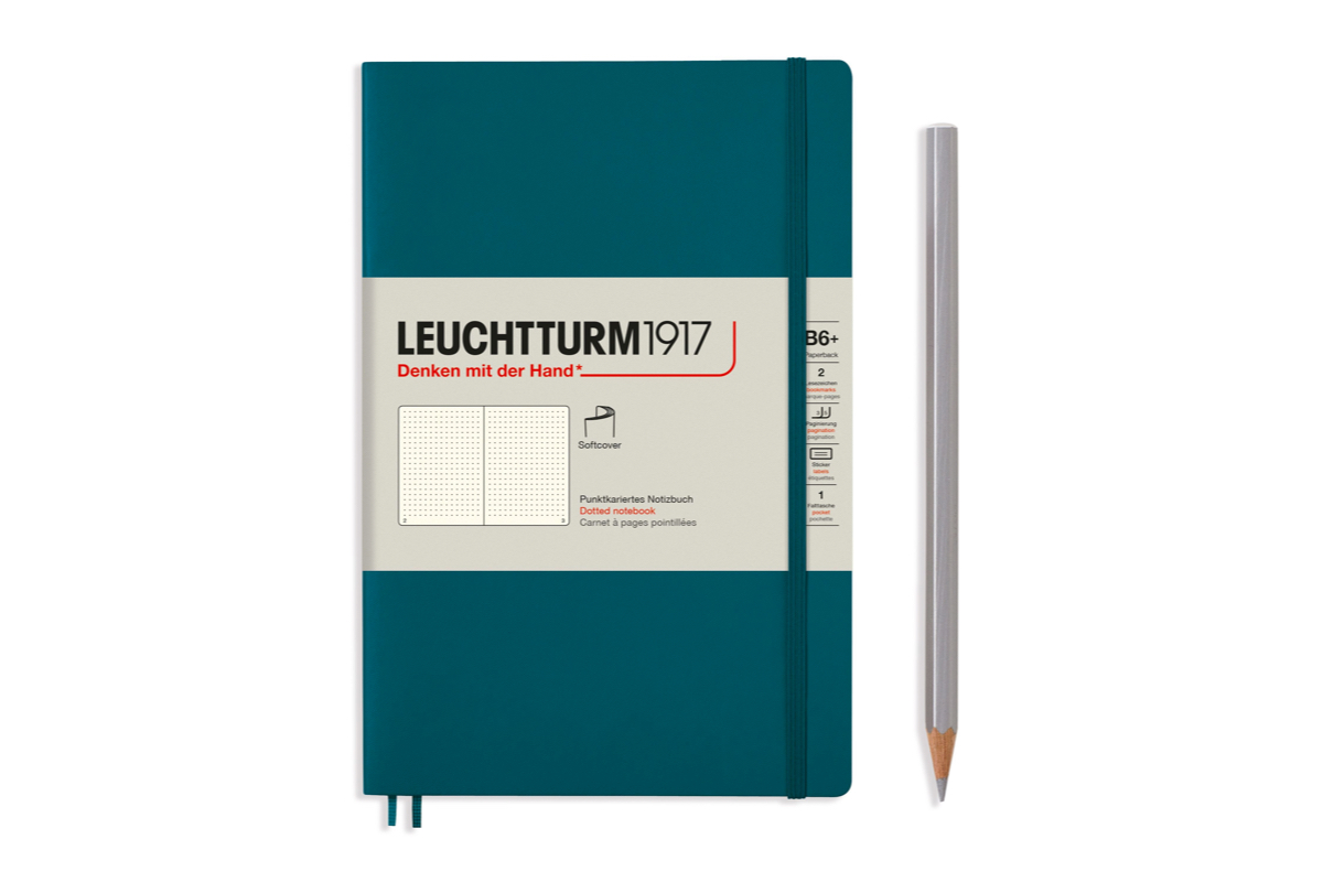 LEUCHTTURM1917 Notebook Dotted Softcover B6+ Pacific Green