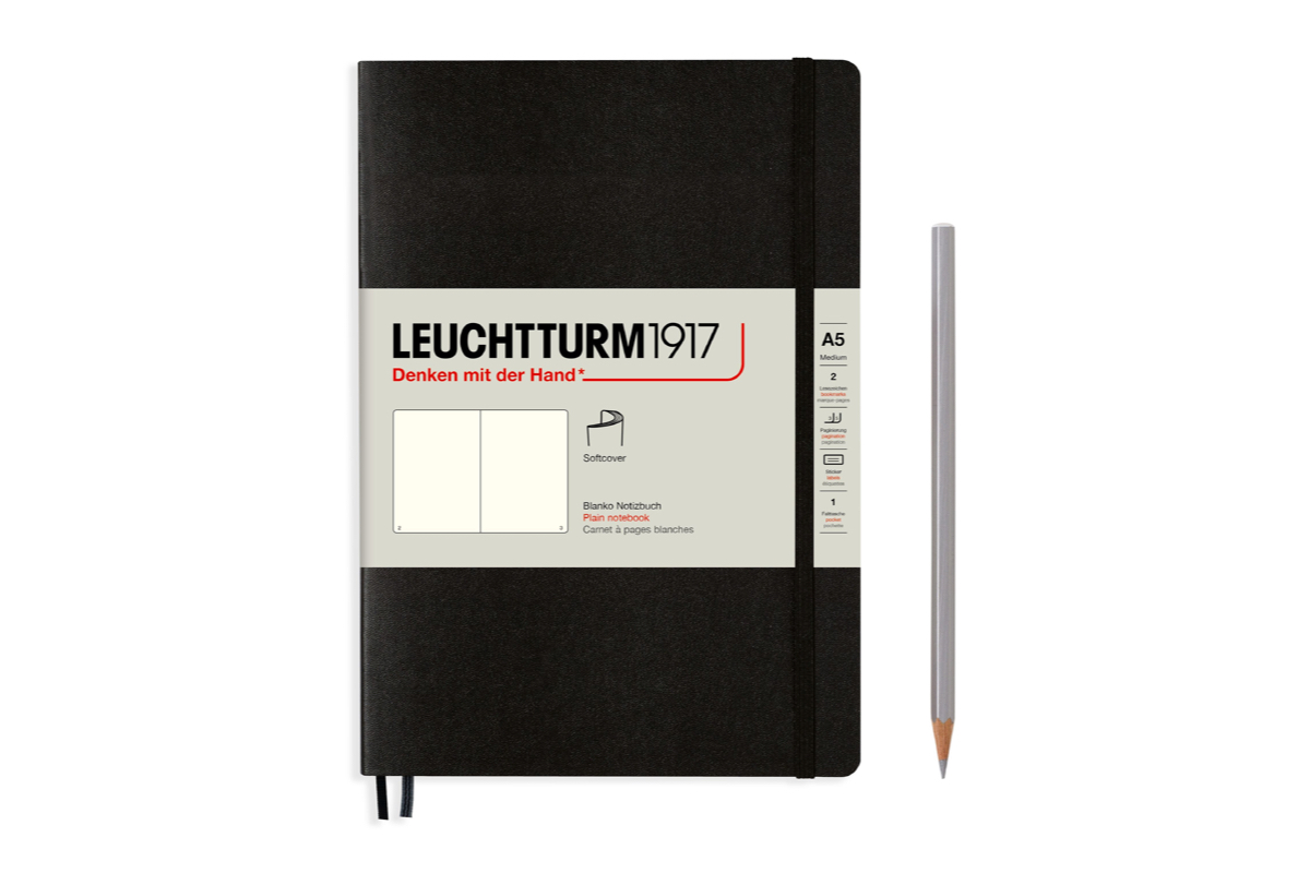 LEUCHTTURM1917 Notebook Plain Softcover A5 Black