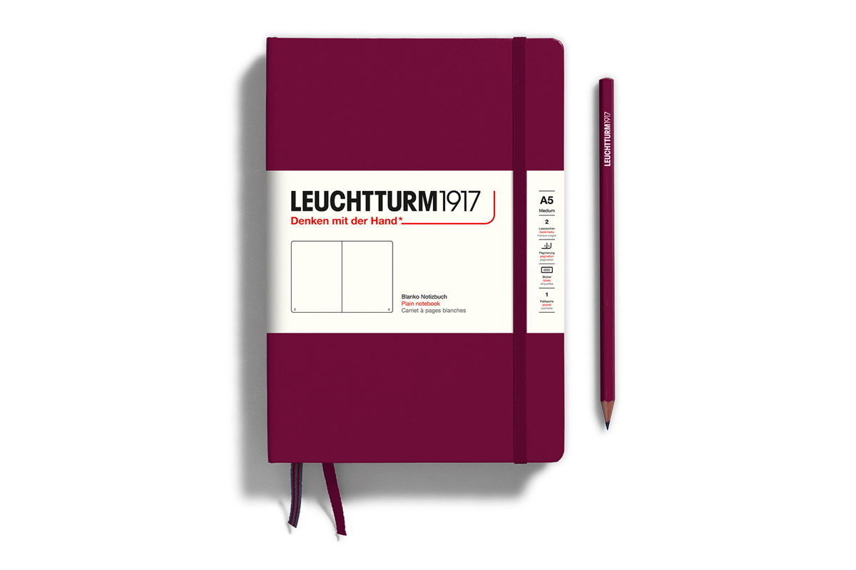 LEUCHTTURM917 Notebook Plain Hardcover A5 Port Red