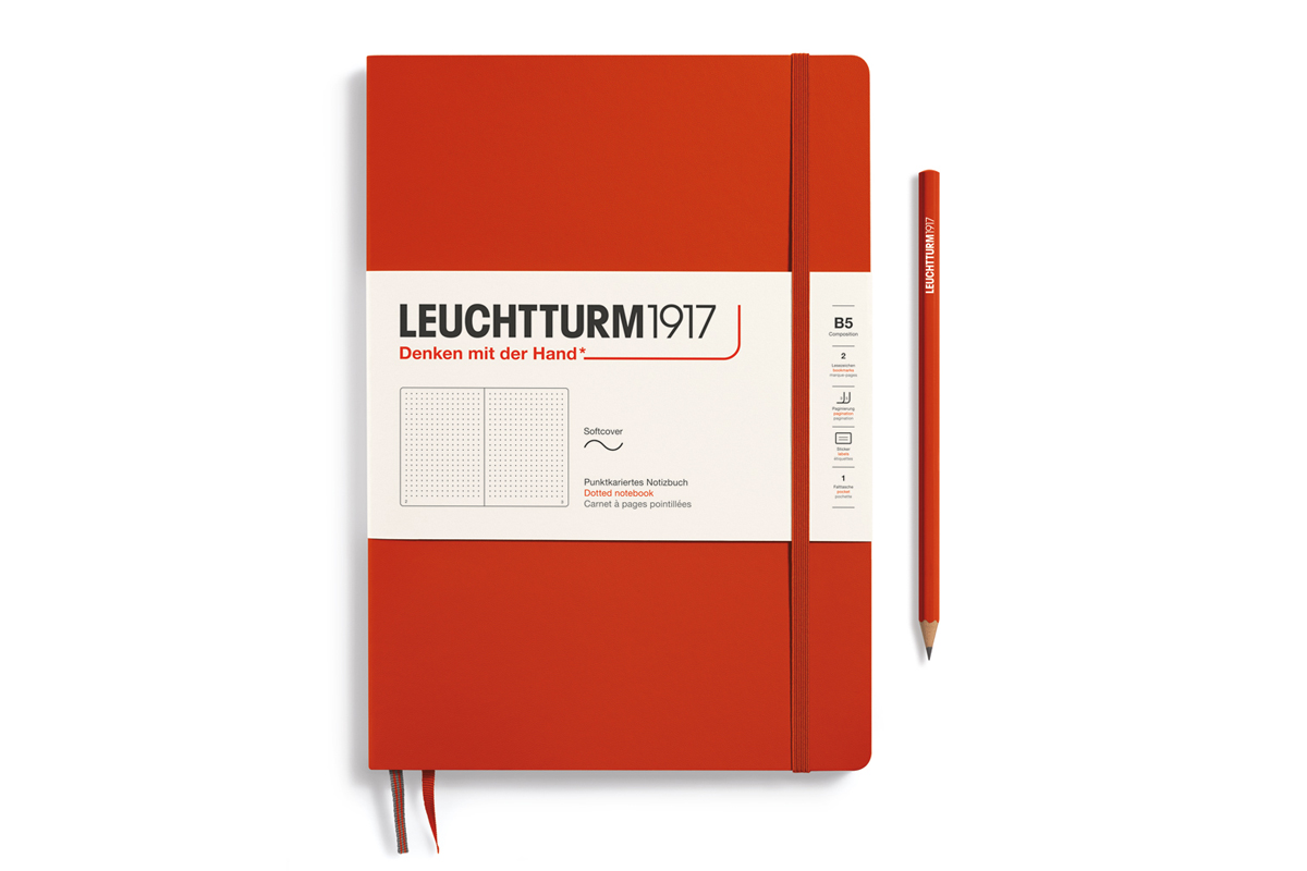 LEUCHTTURM1917 Notebook Dotted Softcover B5 Fox Red