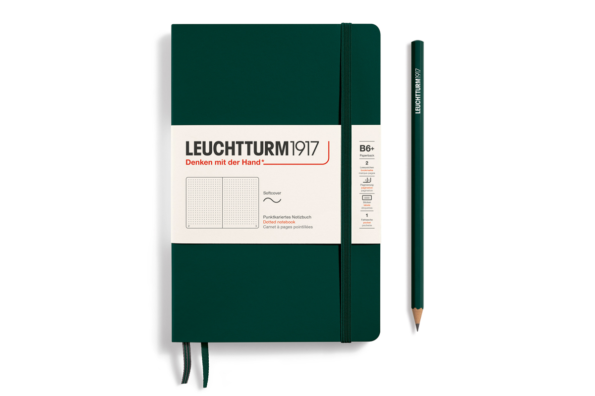 LEUCHTTURM1917 Notebook Dotted Softcover B6+ Forest Green