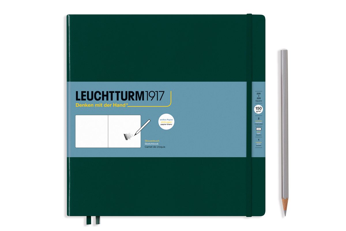 LEUCHTTURM1917 Sketchbook Square Forest Green