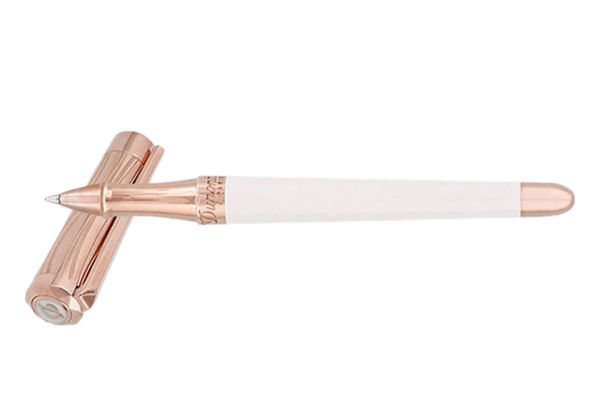 S.T Dupont Liberté Feminine Wit Roségoud Rollerball