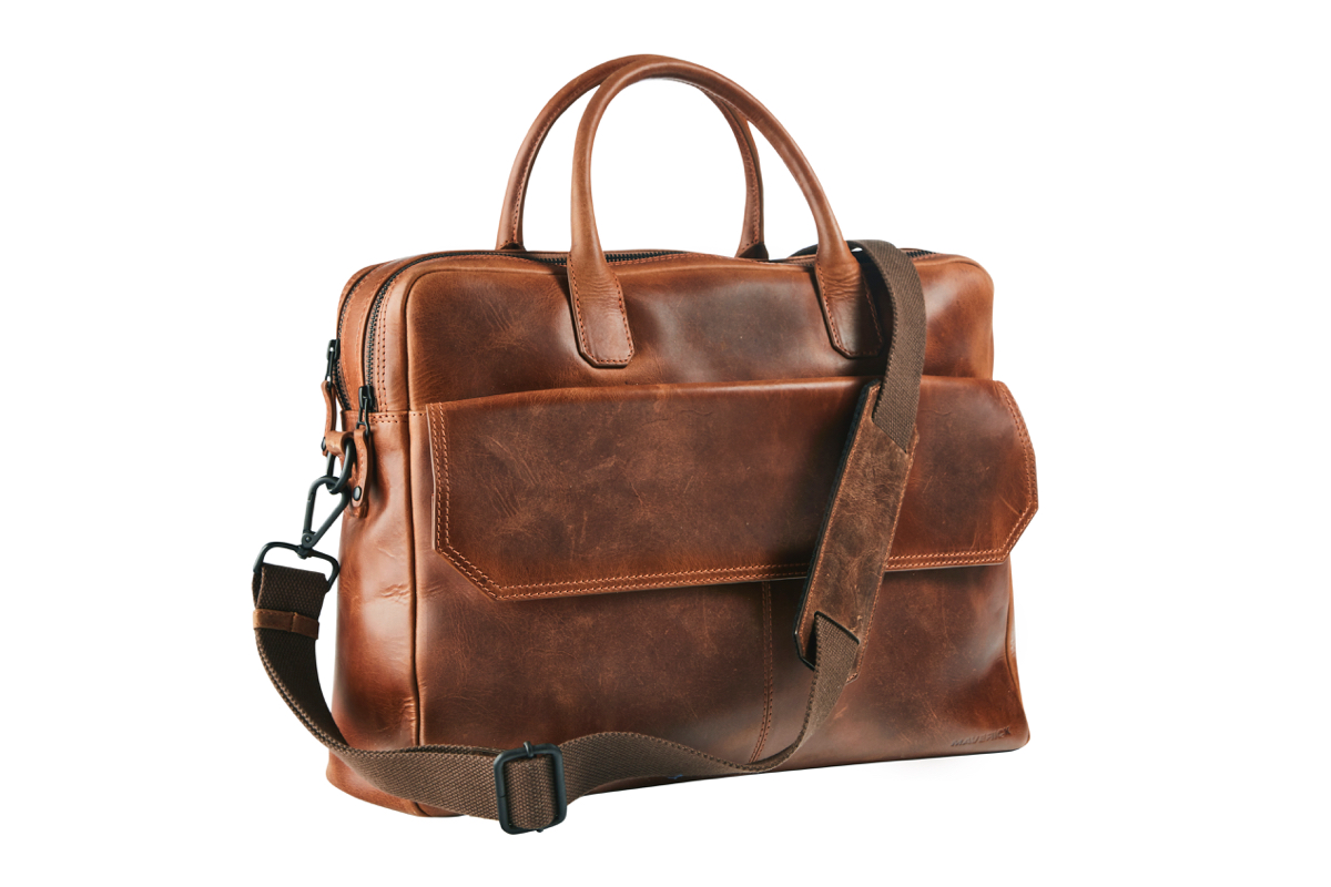 Maverick 'The Original' Lederen Business Tas met 15.6" Laptopvak