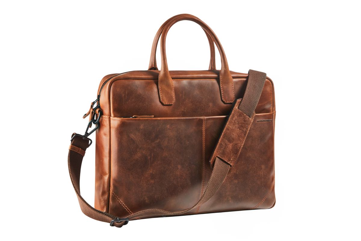 Maverick 'The Original' Lederen Business Tas met 15.6" laptopvak