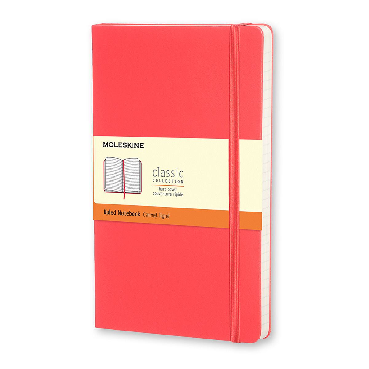 Moleskine Classic Ruled Hardcover Notebook Pocket Light Red