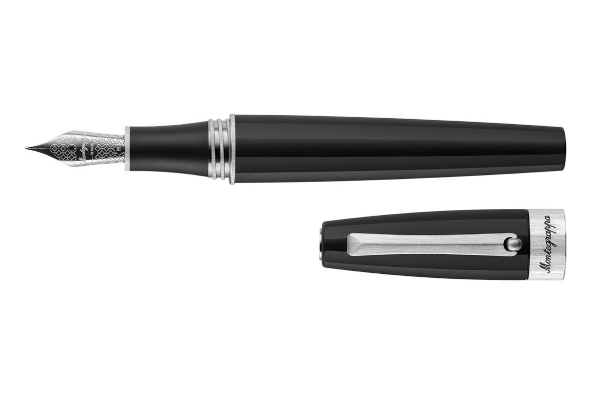 Montegrappa Magnifica 'Black Satin Stainless Steel' Vulpen